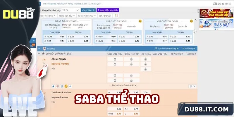 Giới thiệu Du88 cung cấp sảnh Saba Sport